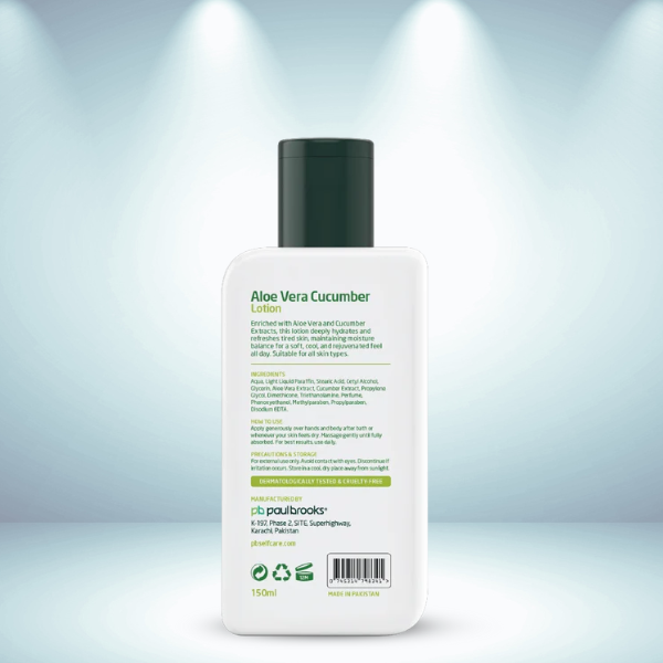 Aloe Vera & Cucumber Lotion (150ml) – Refreshes & Hydrates Hands & Body - Image 2