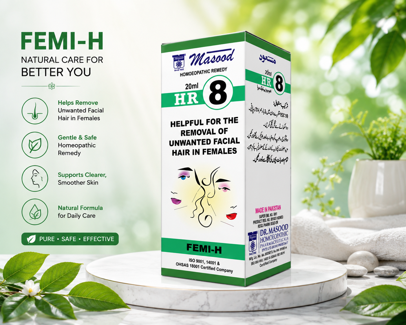 HR 8 – FEMI-H (HELPFUL FOR THE REMOVAL OF UNWANTED FACIAL HAIR IN FEMALES)